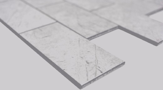 Muestra de mano rectangular vinilo aspecto piedra Marianne Subway Nivel mate pared azulejo backsplash cocina ducha baño MOS200-MLM_m