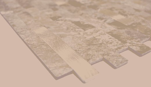 Muestra de mano vinilo compuesto efecto piedra Caliza marrón/oro mosaico azulejo pared backsplash MOS200-LBG_m