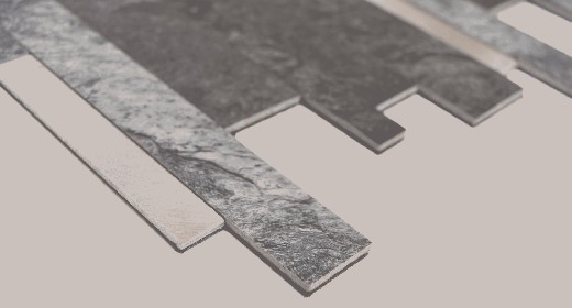 Muestra de mano vinilo compuesto efecto piedra negro Qaurtz/plata mosaico azulejo pared backsplash MOS200-32BS_m