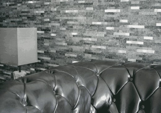 Muestra de mano vinilo compuesto efecto piedra cuarzo negro/plata pared azulejo backsplash cocina ducha baño MOS200-22BS_m