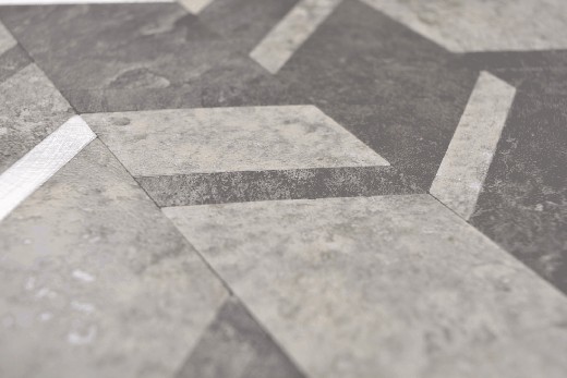 Muestra de mano flecha vinilo efecto piedra Cemento gris oscuro/Plata azulejo de pared MOS200-4CDG_m