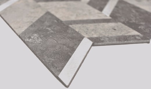 Muestra de mano flecha vinilo efecto piedra Cemento gris oscuro/Plata azulejo de pared MOS200-4CDG_m