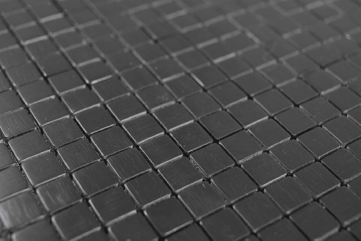 Muestrario de mano aluminio cuadrado negro Silk Brushed espejo para azulejos de pared MOS200-L1B_m