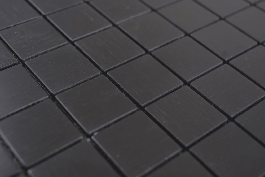 Muestrario de mano aluminio cuadrado negro Silk Brushed espejo para azulejos de pared MOS200-L3B_m