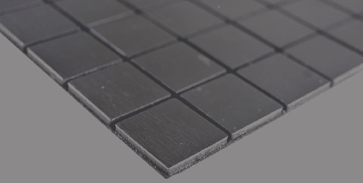 Muestrario de mano aluminio cuadrado negro Silk Brushed espejo para azulejos de pared MOS200-L3B_m