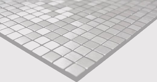 Muestrario de mano aluminio cuadrado Silver Silk Brushed espejo para azulejos de pared MOS200-L5S_m
