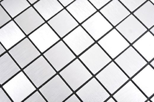 Muestrario de mano aluminio cuadrado Silver Silk Brushed espejo para azulejos de pared MOS200-L7S_m