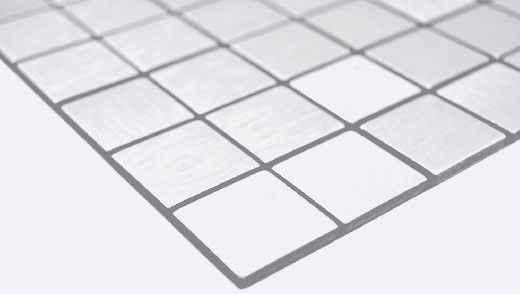 Muestrario de mano aluminio cuadrado Silver Silk Brushed espejo para azulejos de pared MOS200-L7S_m