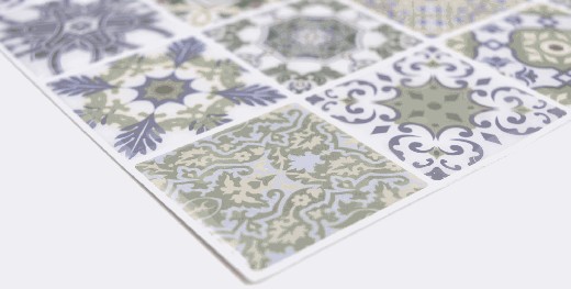 Muestra de mano Vinilo Cuadrados Retro color pared azulejo espejo MOSvinyl-retro_m