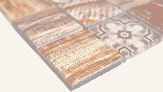 Muestra de mano cuadrado Crystal mix marrón pared azulejo backsplash Mos160-w200_m