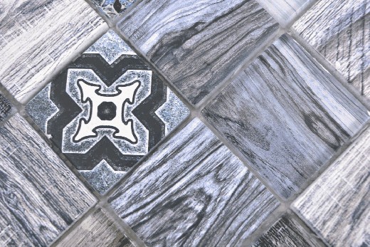 Muestra de mano cuadrado Crystal mix azul pared azulejo backsplash Mos160-w400_m