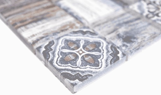 Muestra de mano cuadrado Crystal mix azul pared azulejo backsplash Mos160-w400_m