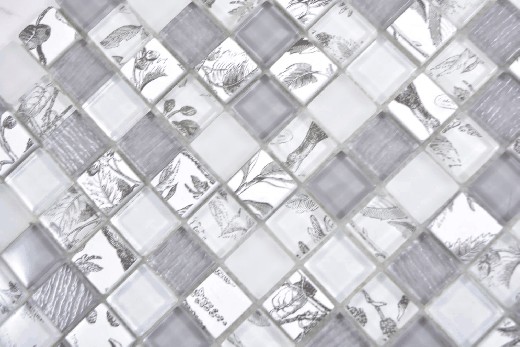 Muestra de mano cuadrado Crystal mix super blanco/playa azulejo de pared MOS74-2000_m