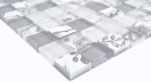 Muestra de mano cuadrado Crystal mix super blanco/playa azulejo de pared MOS74-2000_m