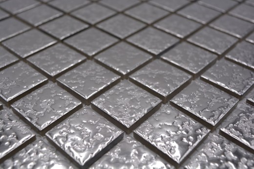 Muestra de mano mosaico azulejo cerámica plata martillado MOS18-0207_m
