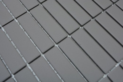 Muestra de mano mosaico azulejo cerámica varillas gris sin esmaltar MOS24B-0204-R10_m