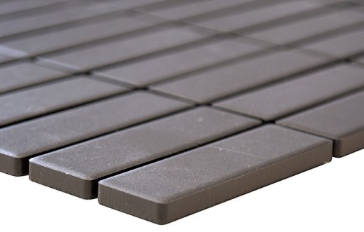 Muestra de mano mosaico azulejo cerámica varillas gris sin esmaltar MOS24B-0204-R10_m