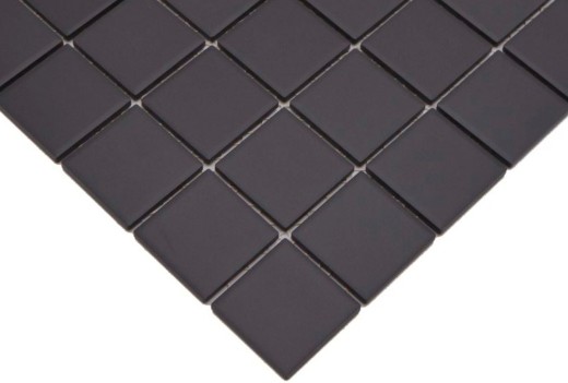 Muestra de mano azulejo de mosaico de cerámica negro sin esmaltar MOS14B-0303-R10_m
