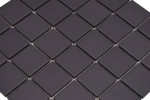 Muestra de mano azulejo de mosaico de cerámica negro sin esmaltar MOS14B-0303-R10_m