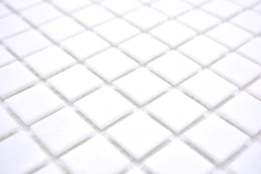 Muestra de mano azulejo de mosaico de vidrio blanco MOS50-0101_m