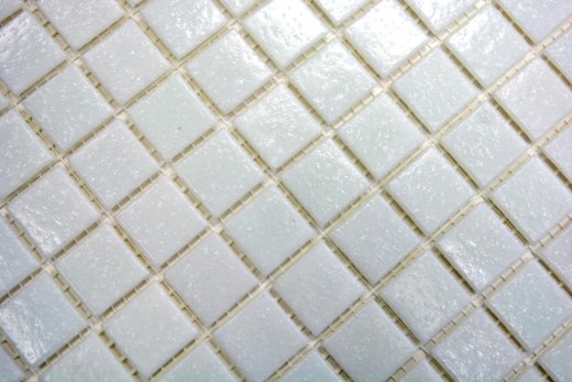 Muestra de mano azulejo de mosaico de vidrio blanco MOS50-0101_m