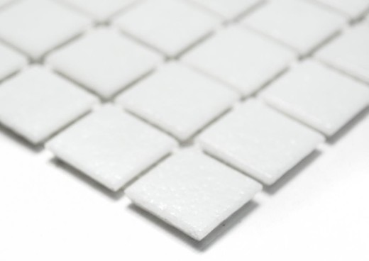 Muestra de mano azulejo de mosaico de vidrio blanco MOS50-0101_m
