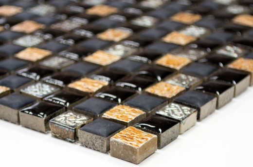 Mosaico Resina negro cobre Resina piedra negro cobre MOS92-0301_f
