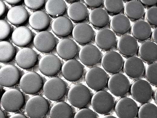 Mosaico de cerámica botón negro mate MOS10-0311_f
