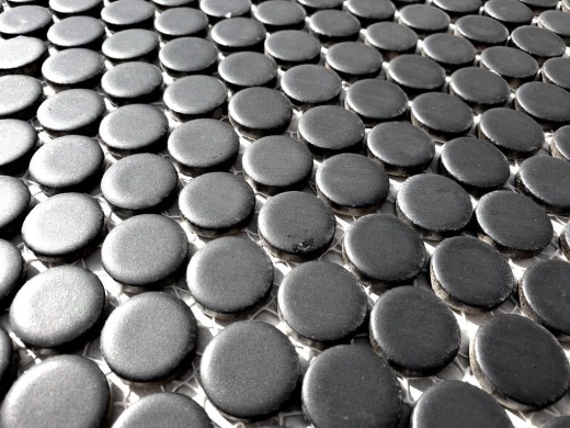 Muestra de mano mosaico azulejo cerámica pomo negro mate MOS10-0311_m