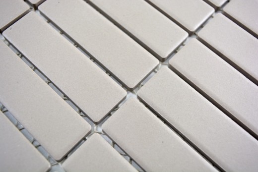 Mano patrón de mosaico de azulejos de cerámica barras de color gris claro sin esmaltar MOS24-1202