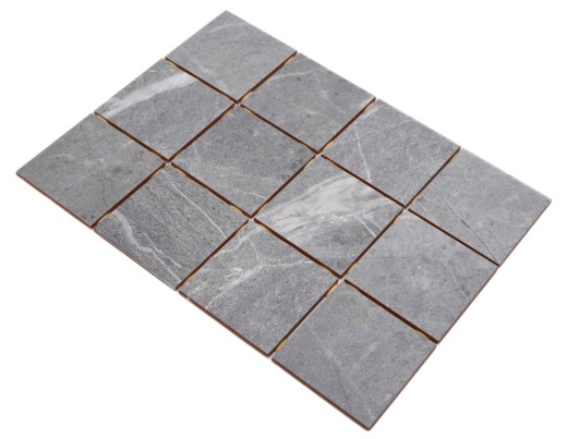 Azulejo de mosaico de cerámica gris antracita mate efecto piedra Piastrella - MOS22-BH172