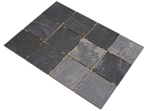Azulejo de mosaico de cerámica gris antracita negro mate efecto piedra Piastrella - MOS22-BH493