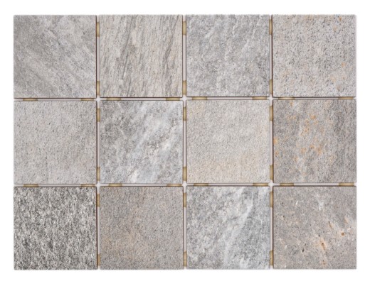 Azulejo de mosaico de cerámica crema gris antracita mate efecto piedra Piastrella - MOS22-BH957