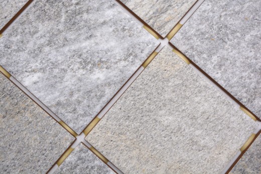 Azulejo de mosaico de cerámica crema gris antracita mate efecto piedra Piastrella - MOS22-BH957