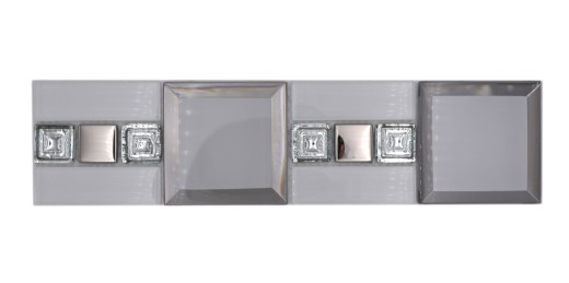 Borde de mosaico de vidrio mosaico blanco plata moderno - MOS88-S98_f