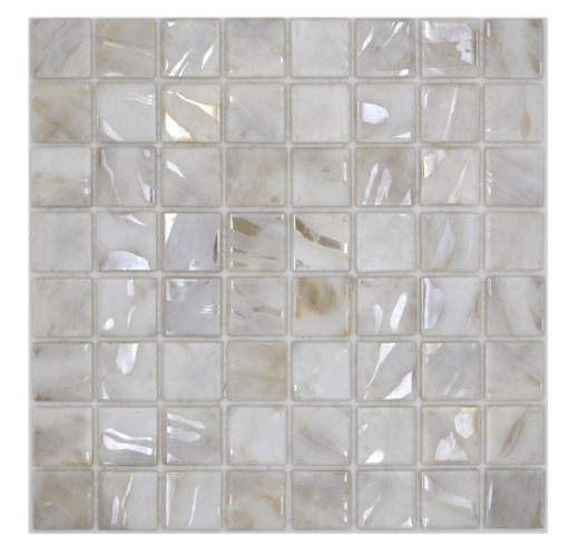 Piscina mosaico Piscina mosaico Mosaico de vidrio Ivory Cream Beige Shimmer iridiscente Pared Suelo Cocina Baño Ducha MOS220-71380U_f