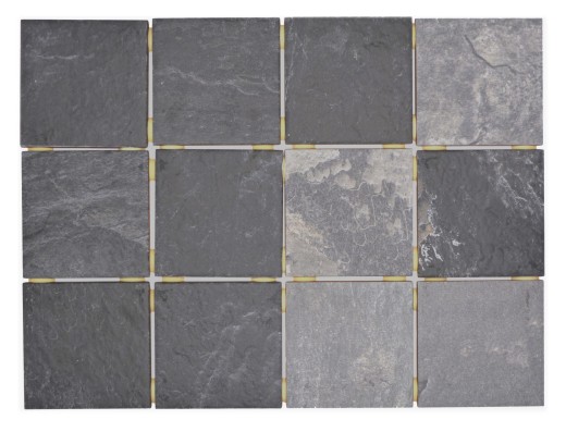 Muestra de mano mosaico cerámico gris antracita negro mate efecto piedra Piastrella MOS22-BH493_m