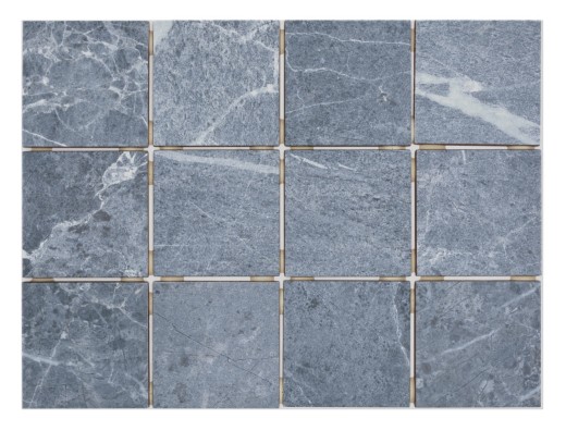 Muestra de mano azulejo de mosaico de cerámica gris azul mate efecto piedra Piastrella MOS22-BH808_m