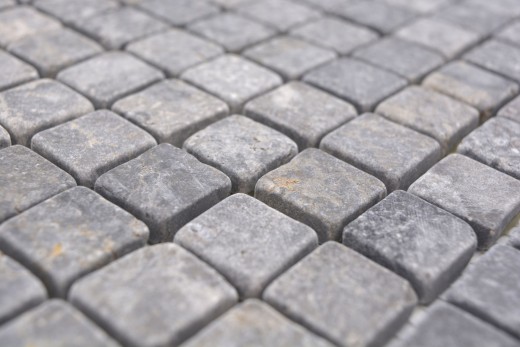 Muestra de mano mosaico de mármol gris claro gris antracita piedra natural antiguo - MOS36-TN23_m