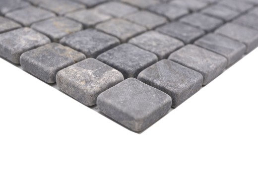 Muestra de mano mosaico de mármol gris claro gris antracita piedra natural antiguo - MOS36-TN23_m