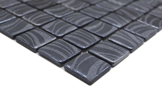 Muestra de mano mosaico azulejo piscina mosaico piscina mosaico negro grafito plata pared ducha ESPAÑA - MOS220-78253U_m