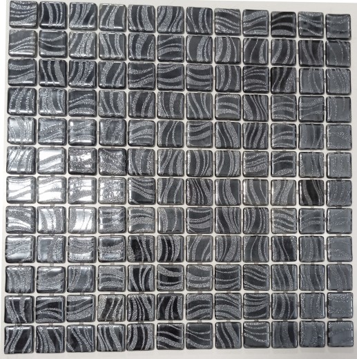 Muestra de mano mosaico azulejo piscina mosaico piscina mosaico negro grafito plata pared ducha ESPAÑA - MOS220-78253U_m