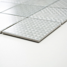 Retro vintage de cerámica gris Geo Grey MOS22B-1402_f | 10 esteras de mosaico