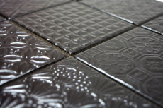 Muestra de mano retro vintage mosaico azulejo cerámica negro Spirit negro MOS22B-1403_m