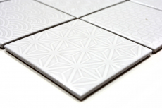 Muestra de mano retro vintage mosaico azulejo cerámica blanco Spirit blanco MOS22B-0104_m
