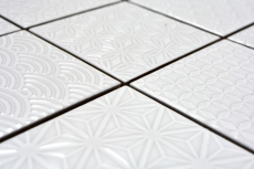 Muestra de mano retro vintage mosaico azulejo cerámica blanco Spirit blanco MOS22B-0104_m