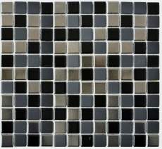 Mosaico de cerámica negro plata antracita cromo mosaico azulejo cocina splashback MOS18-0317