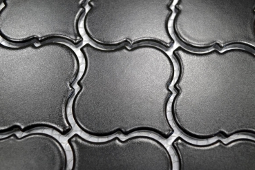 Muestra de mano retro vintage mosaico azulejo cerámica florentino negro mate MOS13-12BM_m