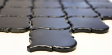 Muestra de mano retro vintage mosaico azulejo cerámica florentino negro mate MOS13-12BM_m