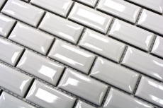 Muestra de mano Mini Metro Subway mosaico azulejo cerámica BLANCO azulejo backsplash cocina MOS26-0102_m